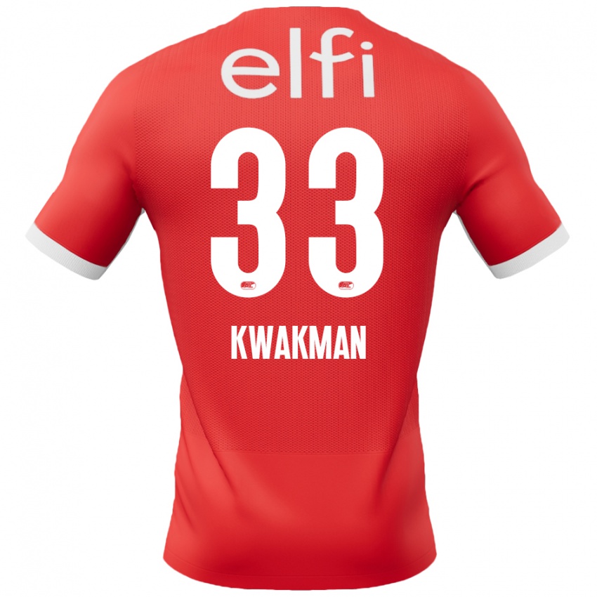 Heren Dave Kwakman #33 Rood Wit Thuisshirt Thuistenue 2024/25 T-Shirt