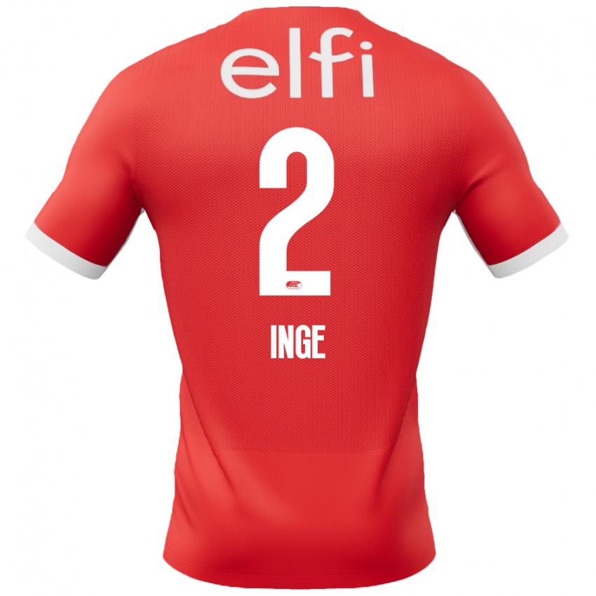 Heren Kiani Inge #2 Rood Wit Thuisshirt Thuistenue 2024/25 T-Shirt