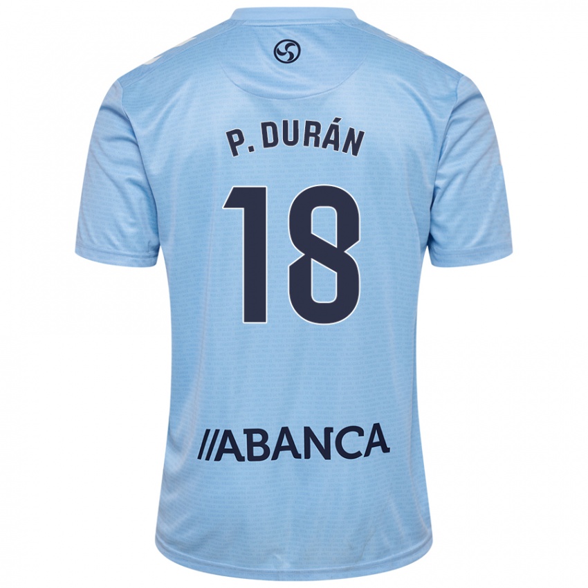 Heren Pablo Durán #18 Hemelsblauw Thuisshirt Thuistenue 2024/25 T-Shirt