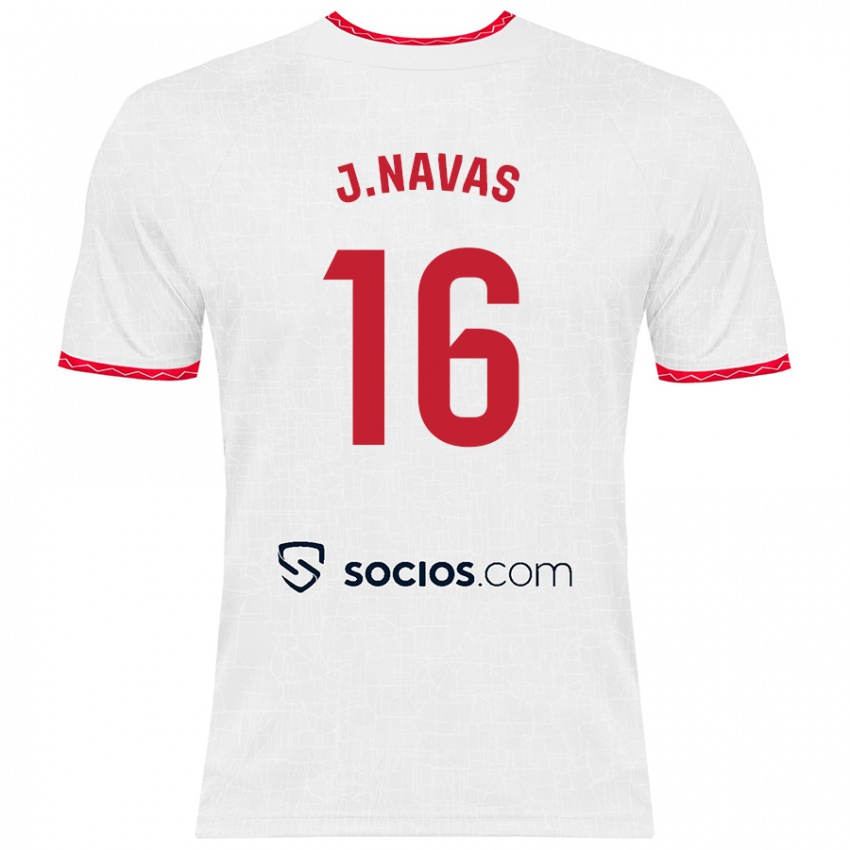 Heren Jesus Navas #16 Wit Rood Thuisshirt Thuistenue 2024/25 T-Shirt