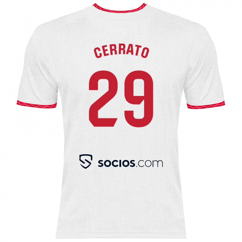 Heren Alba Cerrato Izquierdo #29 Wit Rood Thuisshirt Thuistenue 2024/25 T-Shirt