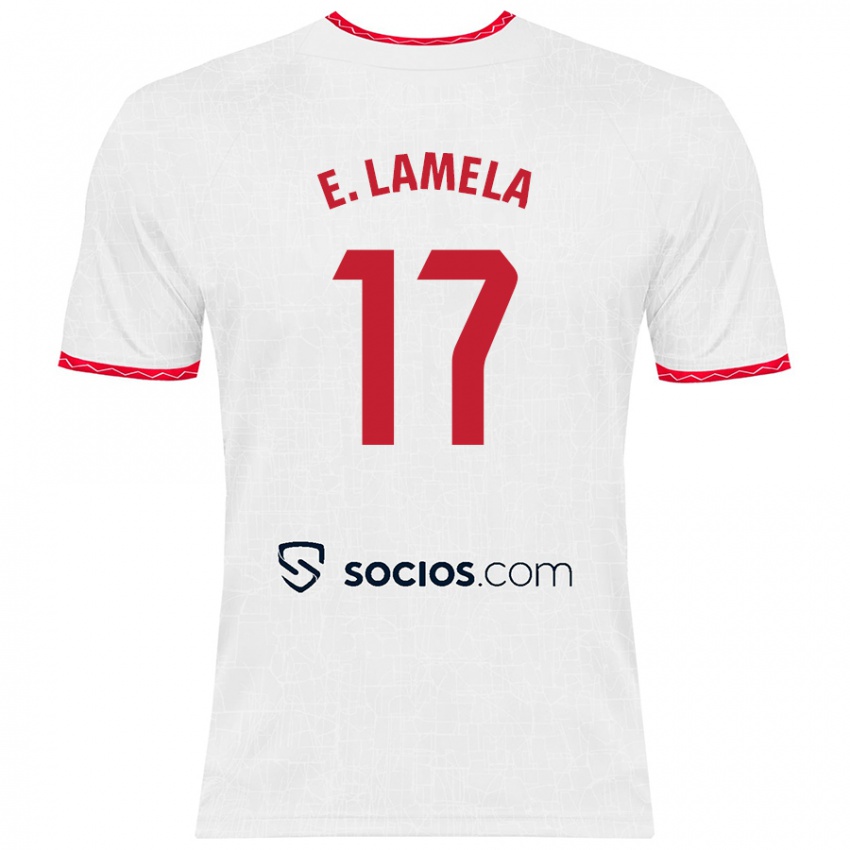 Heren Erik Lamela #17 Wit Rood Thuisshirt Thuistenue 2024/25 T-Shirt