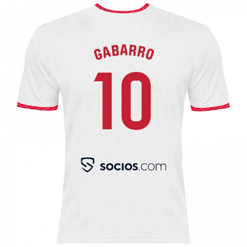 Heren María Inmaculada Gabarro Romero #10 Wit Rood Thuisshirt Thuistenue 2024/25 T-Shirt