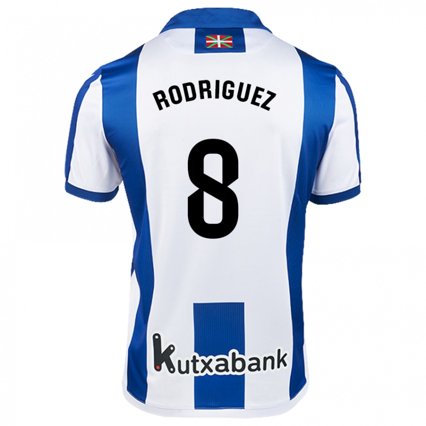 Heren Mikel Rodriguez #8 Wit Blauw Thuisshirt Thuistenue 2024/25 T-Shirt