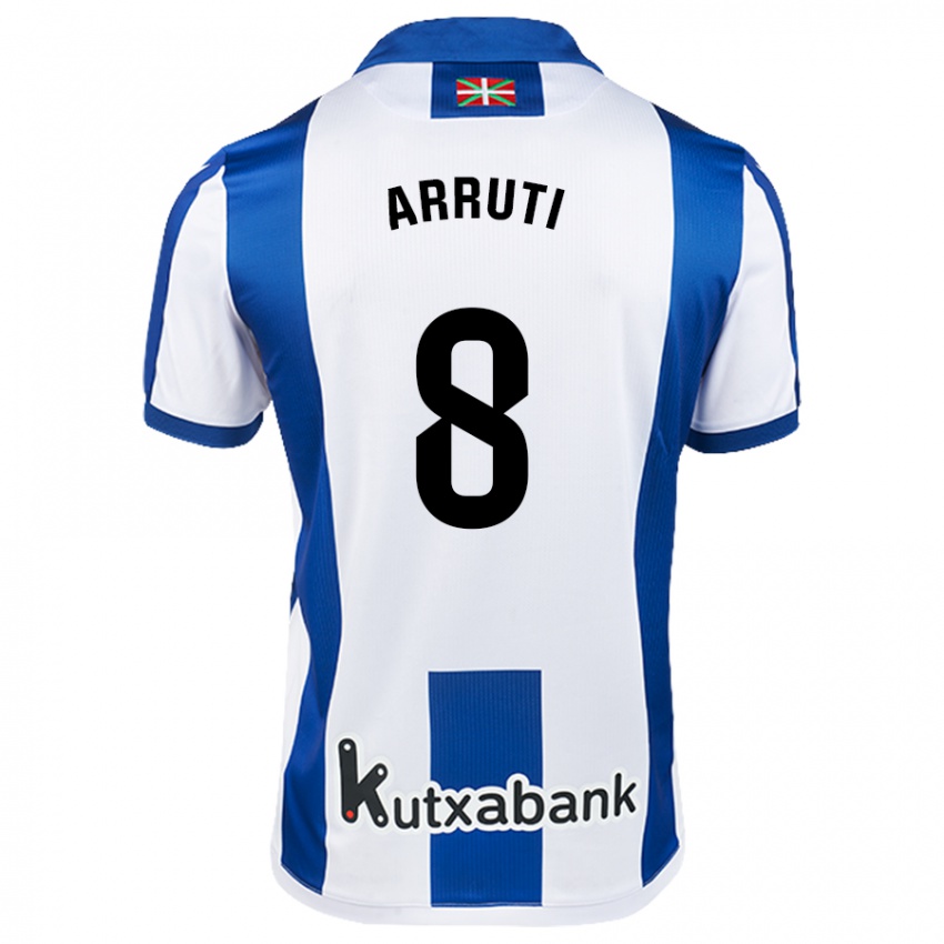 Heren Martín Arruti #8 Wit Blauw Thuisshirt Thuistenue 2024/25 T-Shirt