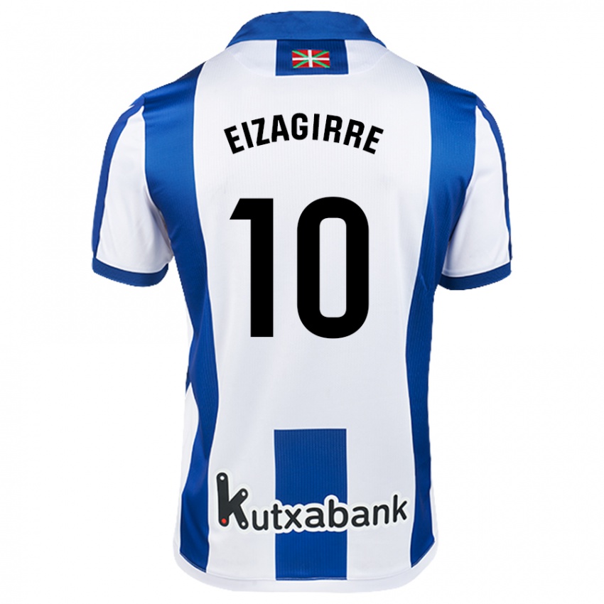 Heren Nerea Eizagirre Lasa #10 Wit Blauw Thuisshirt Thuistenue 2024/25 T-Shirt