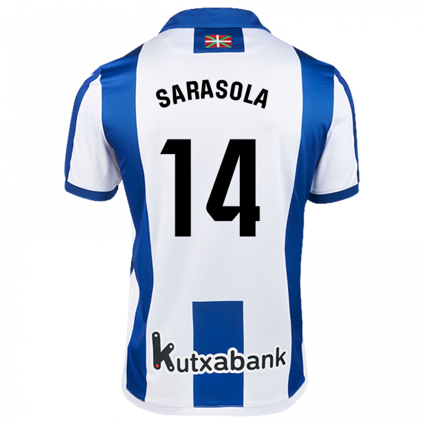 Heren Izarne Sarasola Beain #14 Wit Blauw Thuisshirt Thuistenue 2024/25 T-Shirt