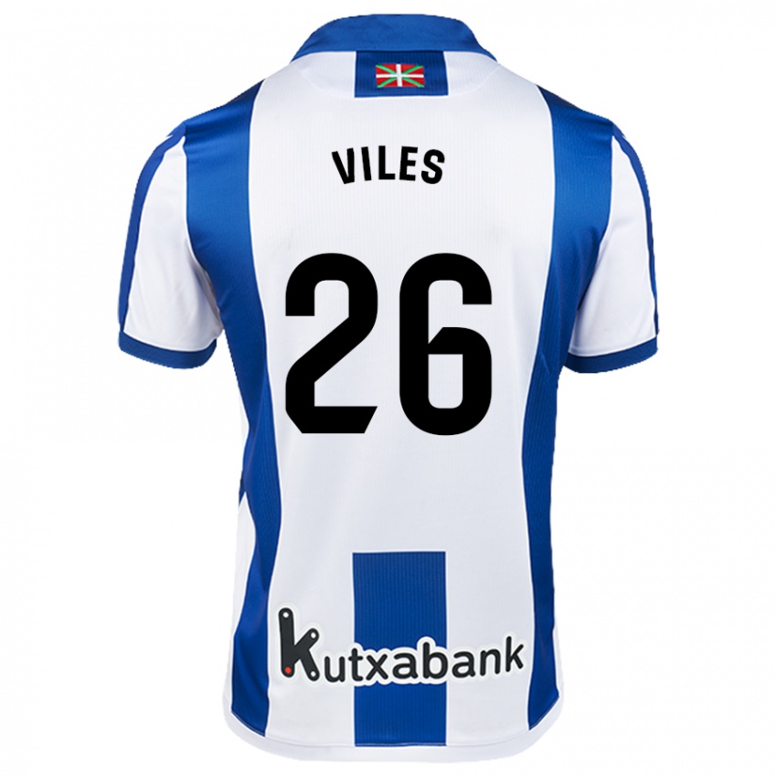 Heren Elene Viles #26 Wit Blauw Thuisshirt Thuistenue 2024/25 T-Shirt