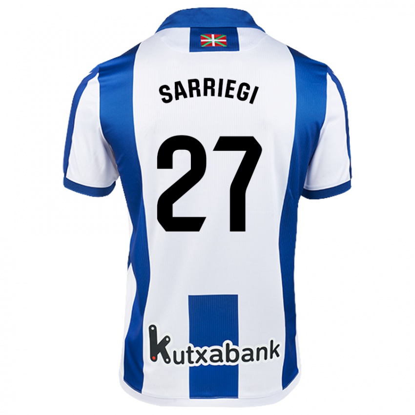 Heren Nora Sarriegi #27 Wit Blauw Thuisshirt Thuistenue 2024/25 T-Shirt