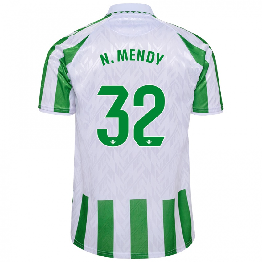 Heren Nobel Mendy #32 Groen Witte Strepen Thuisshirt Thuistenue 2024/25 T-Shirt