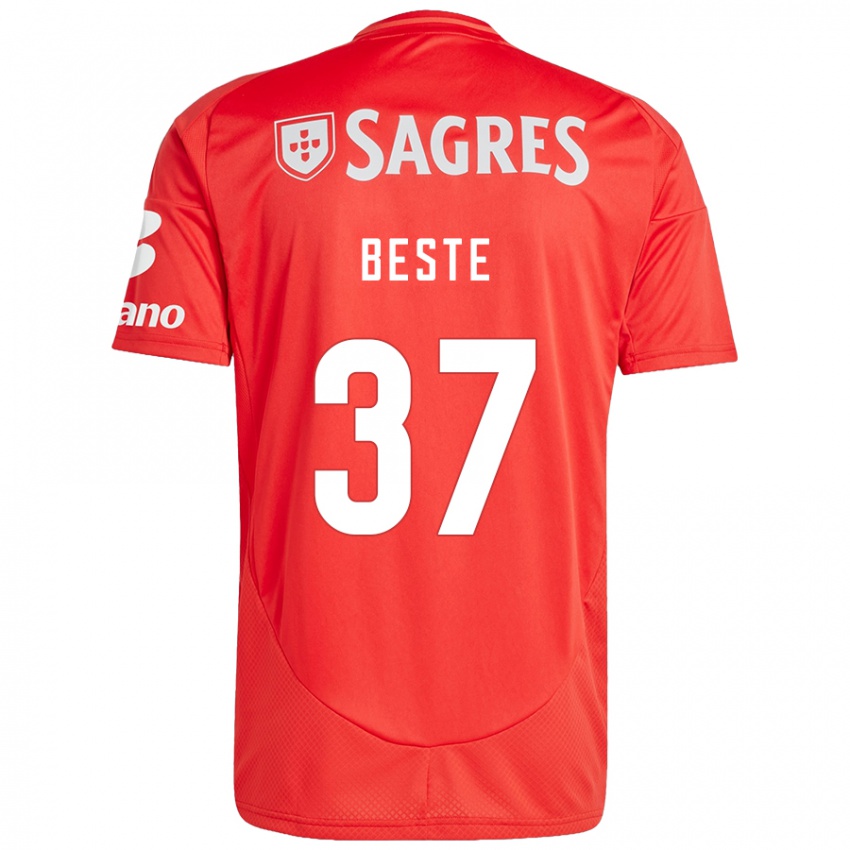 Heren Jan-Niklas Beste #37 Rood Wit Thuisshirt Thuistenue 2024/25 T-Shirt