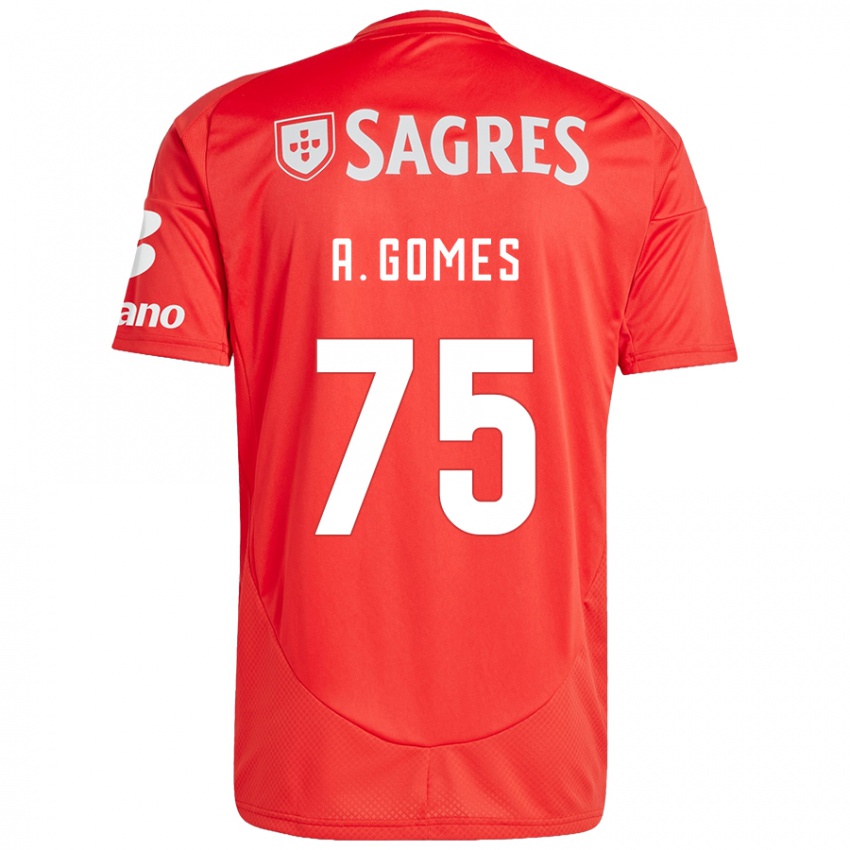 Heren André Gomes #75 Rood Wit Thuisshirt Thuistenue 2024/25 T-Shirt