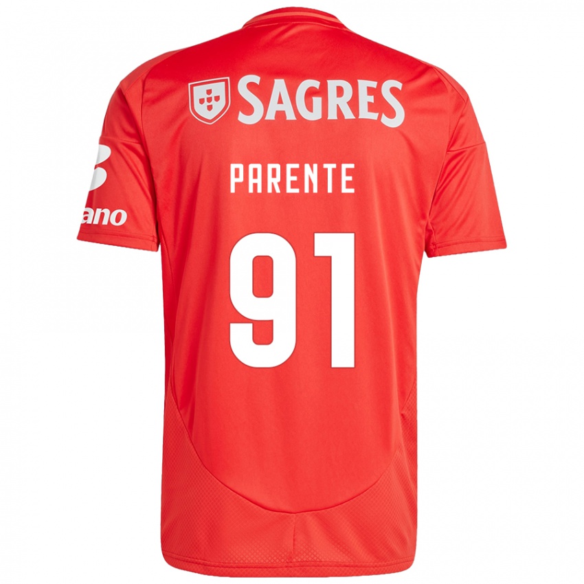 Heren Tiago Parente #91 Rood Wit Thuisshirt Thuistenue 2024/25 T-Shirt