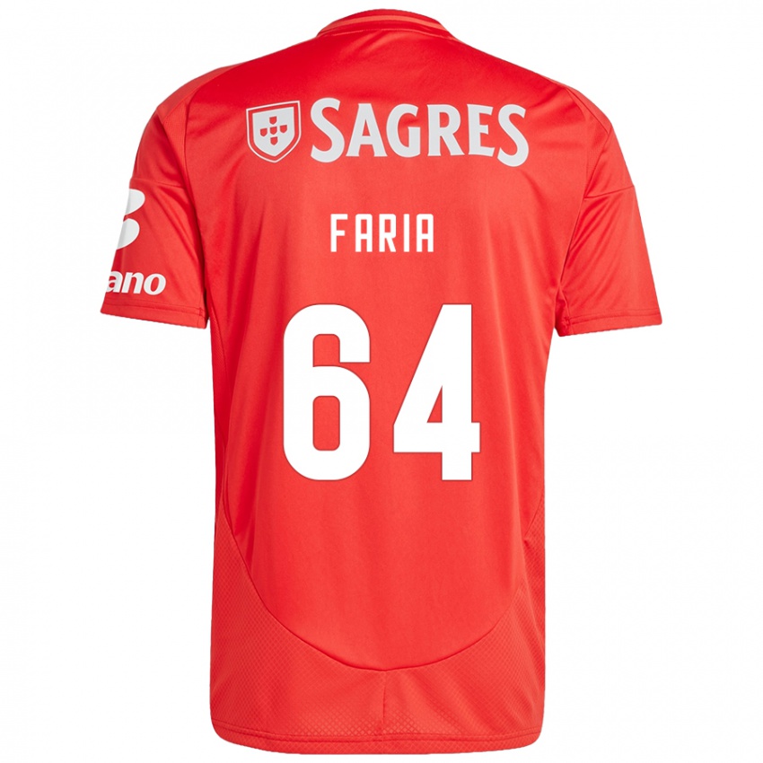 Heren Hugo Faria #64 Rood Wit Thuisshirt Thuistenue 2024/25 T-Shirt