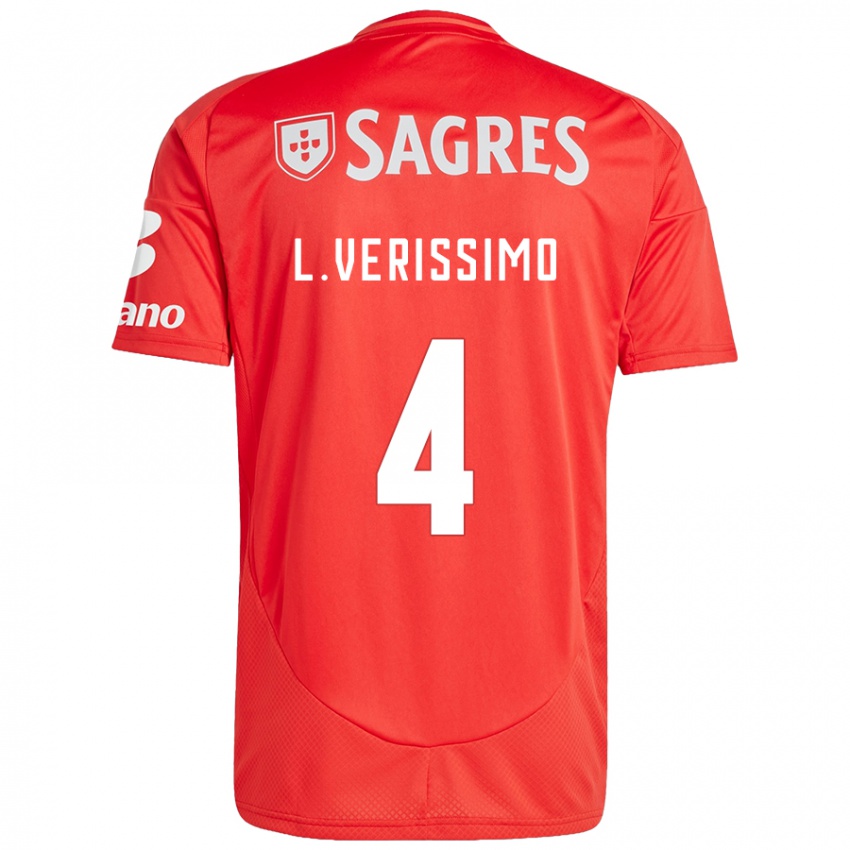 Heren Lucas Verissimo #4 Rood Wit Thuisshirt Thuistenue 2024/25 T-Shirt