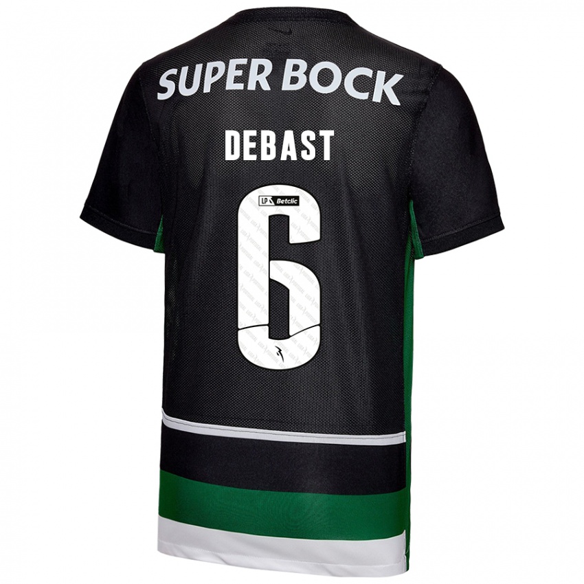 Heren Zeno Debast #6 Zwart Wit Groen Thuisshirt Thuistenue 2024/25 T-Shirt