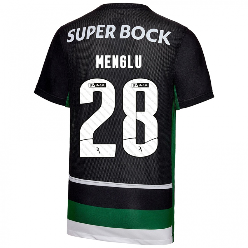 Heren Shen Menglu #28 Zwart Wit Groen Thuisshirt Thuistenue 2024/25 T-Shirt