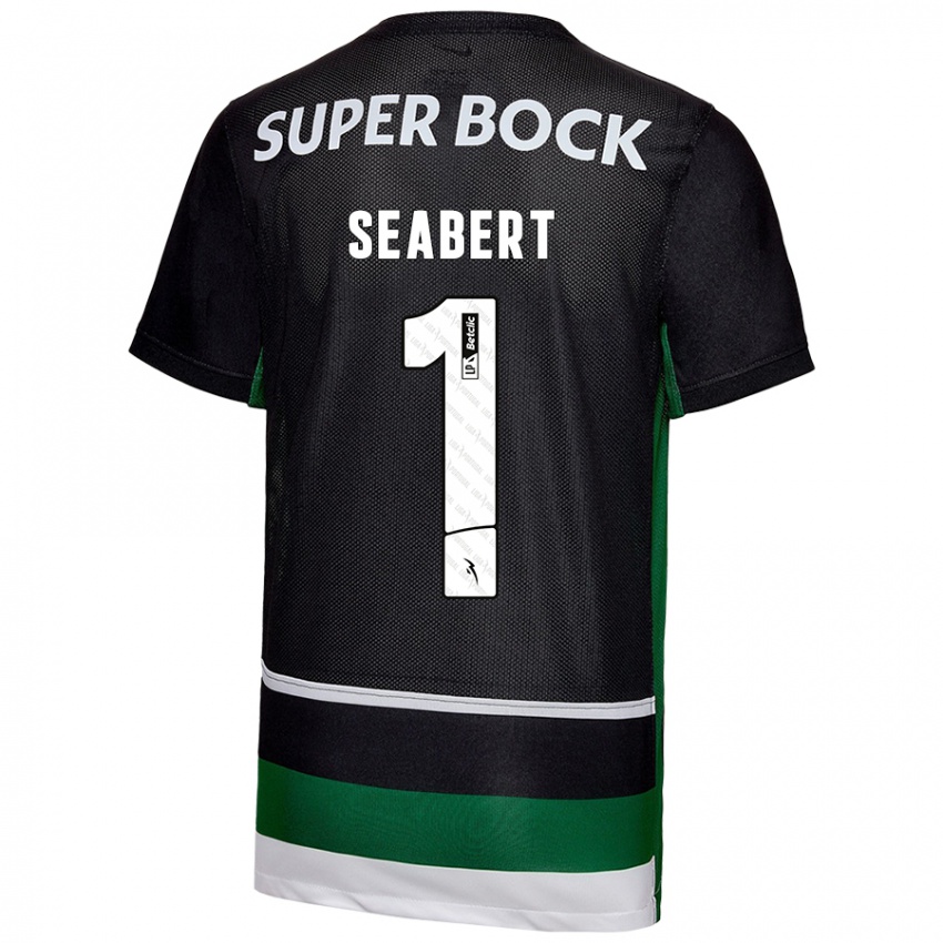 Heren Hannah Grace Seabert #1 Zwart Wit Groen Thuisshirt Thuistenue 2024/25 T-Shirt