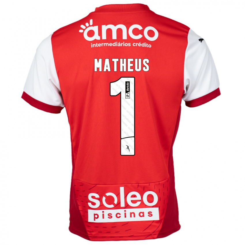 Heren Matheus #1 Rood Wit Thuisshirt Thuistenue 2024/25 T-Shirt