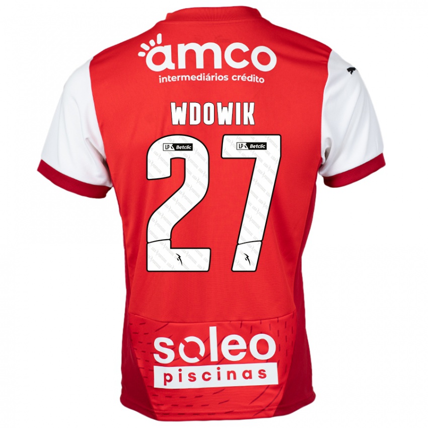 Heren Bartlomiej Wdowik #27 Rood Wit Thuisshirt Thuistenue 2024/25 T-Shirt