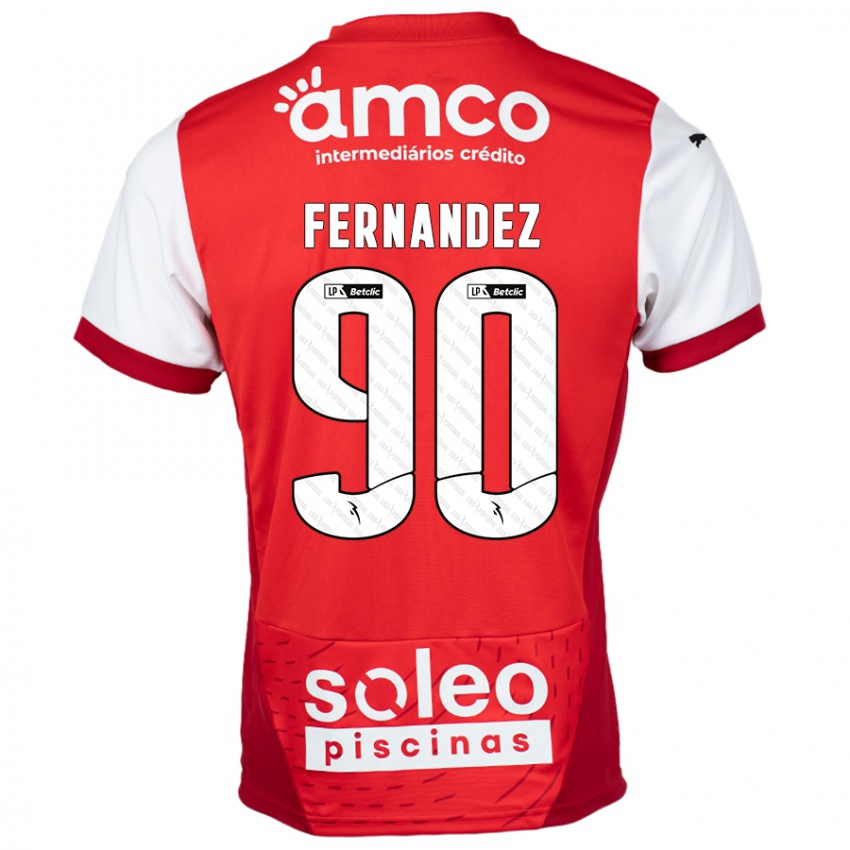 Heren Roberto Fernández #90 Rood Wit Thuisshirt Thuistenue 2024/25 T-Shirt