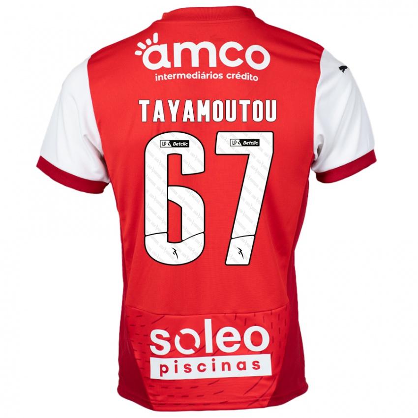 Heren Enzo Tayamoutou #67 Rood Wit Thuisshirt Thuistenue 2024/25 T-Shirt