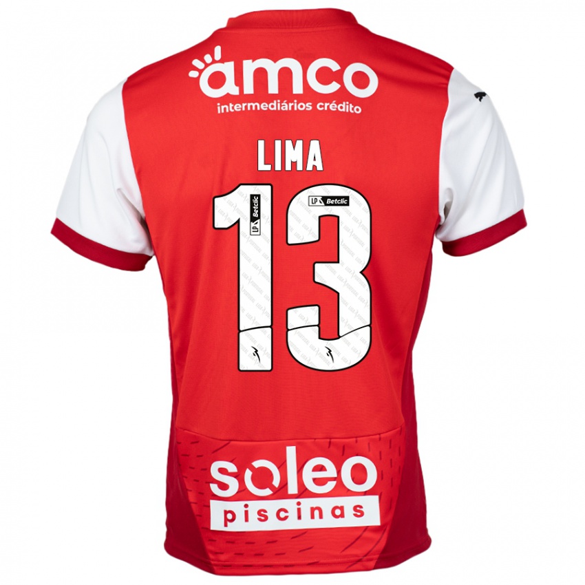 Heren Aline Lima #13 Rood Wit Thuisshirt Thuistenue 2024/25 T-Shirt