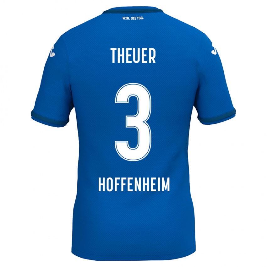 Heren Maximilian Theuer #3 Koningsblauw Thuisshirt Thuistenue 2024/25 T-Shirt