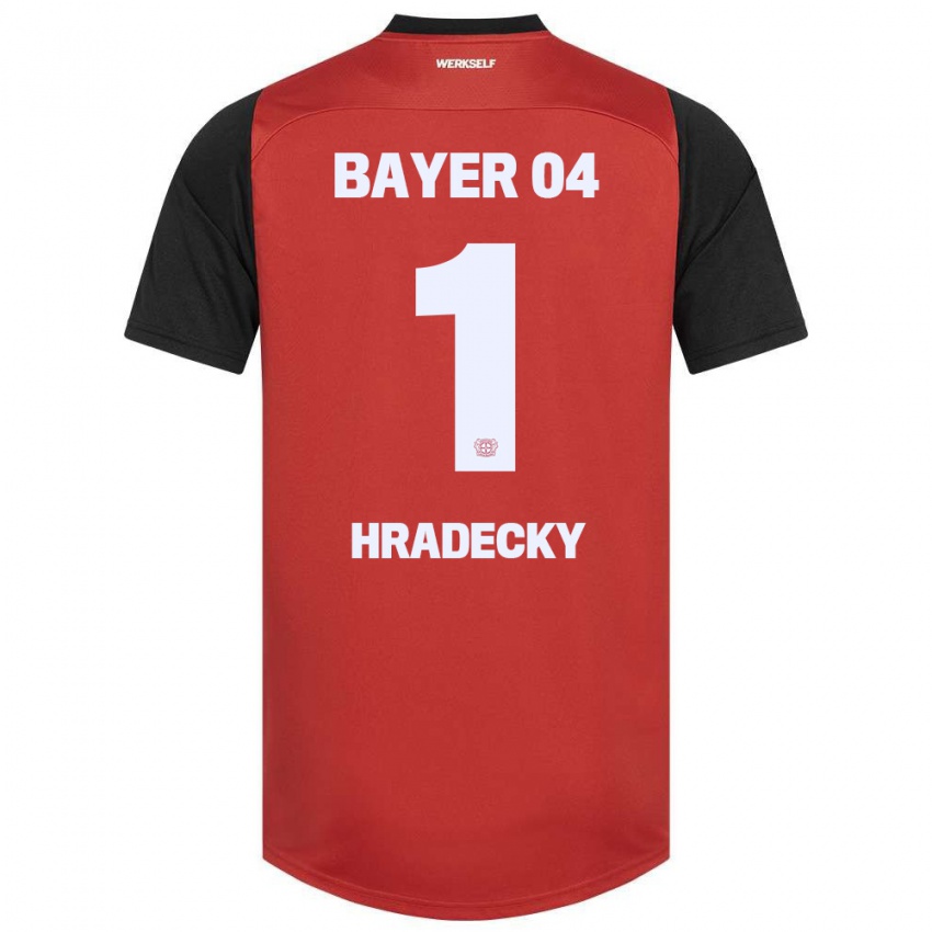 Heren Lukas Hradecky #1 Rood Zwart Thuisshirt Thuistenue 2024/25 T-Shirt