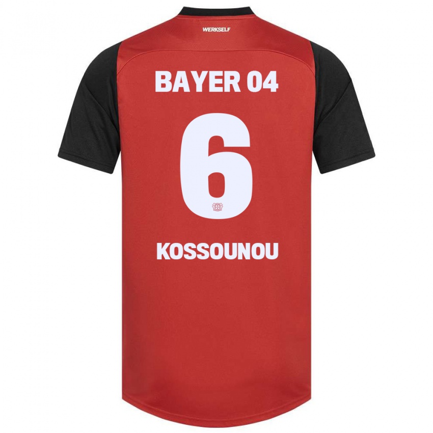 Heren Odilon Kossounou #6 Rood Zwart Thuisshirt Thuistenue 2024/25 T-Shirt