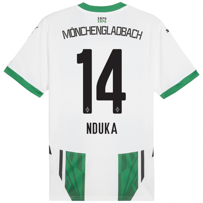 Heren Michael Nduka #14 Wit Groen Thuisshirt Thuistenue 2024/25 T-Shirt