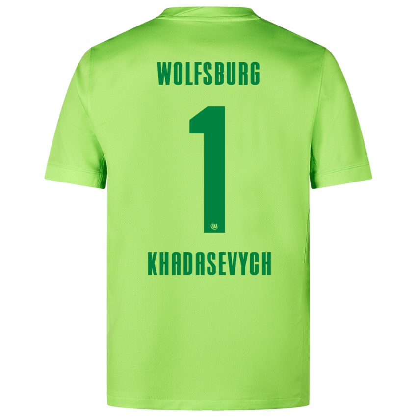 Heren Kyrylo Khadasevych #1 Fluorescerend Groen Thuisshirt Thuistenue 2024/25 T-Shirt