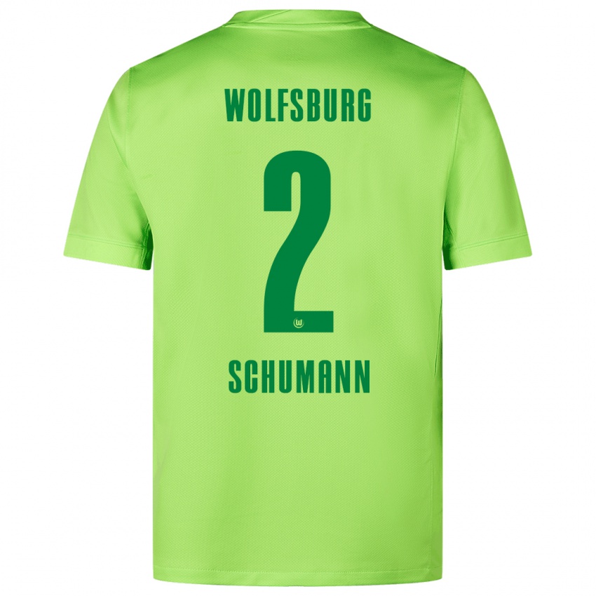 Heren Anton Schumann #2 Fluorescerend Groen Thuisshirt Thuistenue 2024/25 T-Shirt