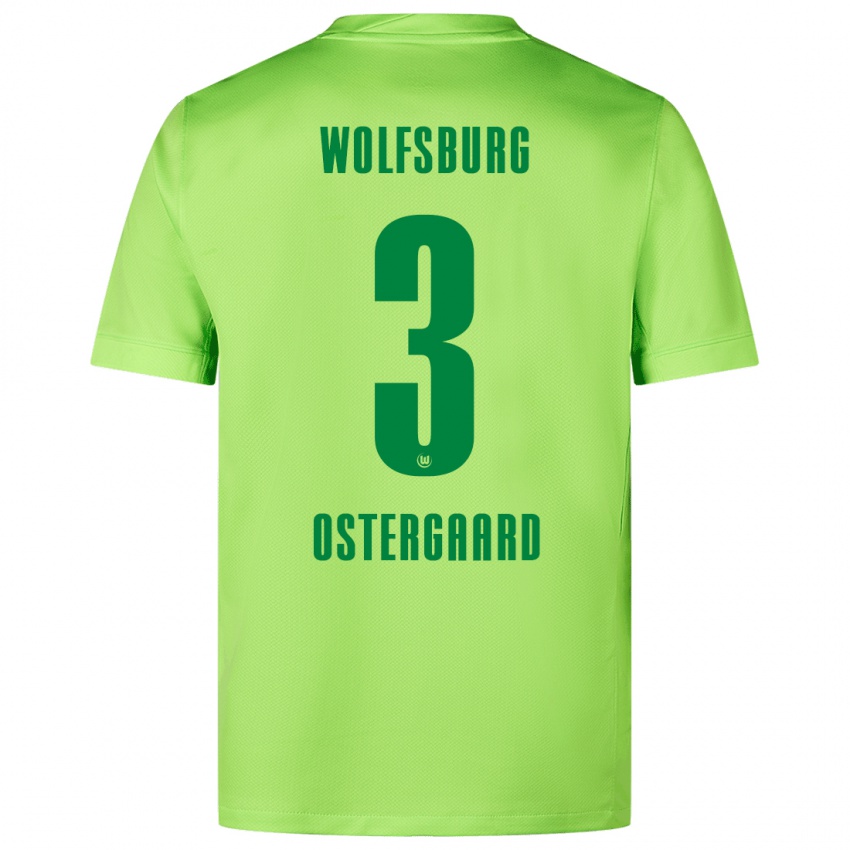 Heren Christian Östergaard #3 Fluorescerend Groen Thuisshirt Thuistenue 2024/25 T-Shirt