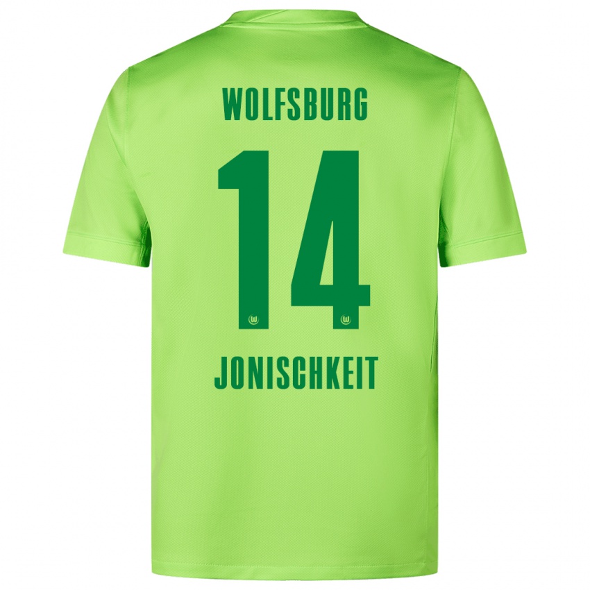 Heren Jamal Jonischkeit #14 Fluorescerend Groen Thuisshirt Thuistenue 2024/25 T-Shirt