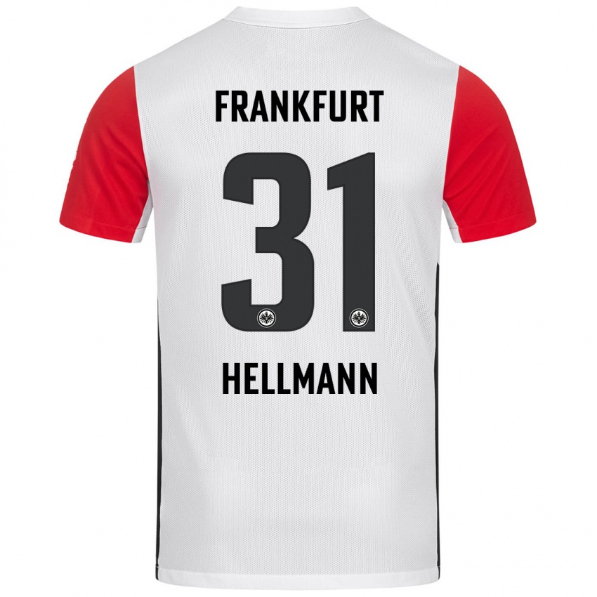 Heren Melvin Hellmann #31 Wit Rood Thuisshirt Thuistenue 2024/25 T-Shirt