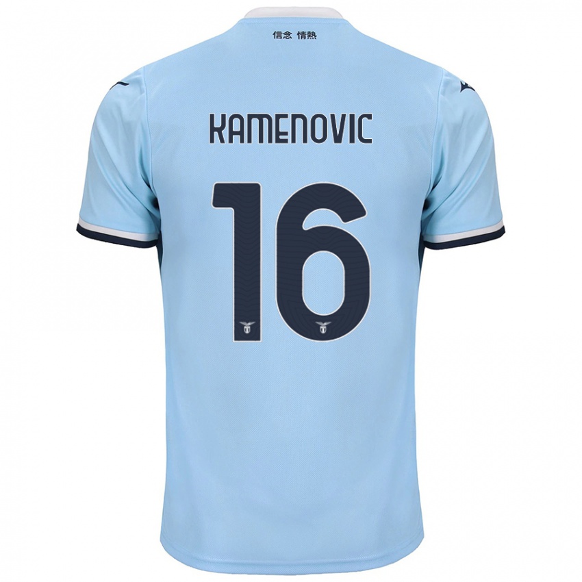 Heren Dimitrije Kamenovic #16 Blauw Thuisshirt Thuistenue 2024/25 T-Shirt