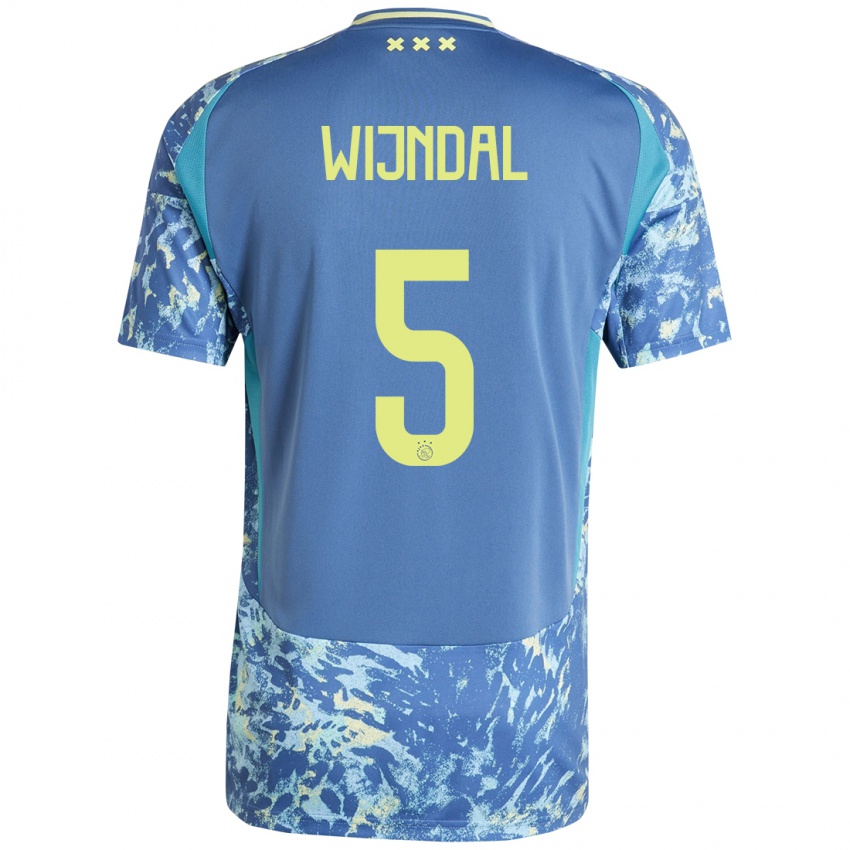 Heren Owen Wijndal #5 Grijs Blauw Geel Uitshirt Uittenue 2024/25 T-Shirt