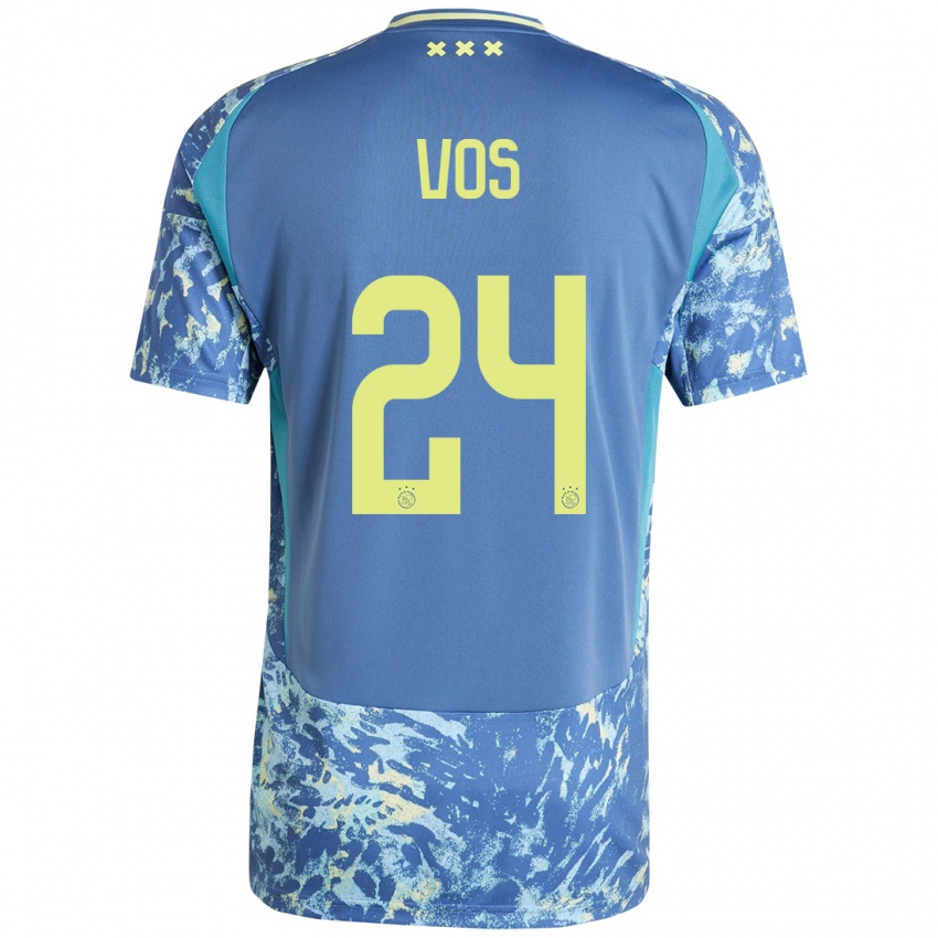 Heren Silvano Vos #24 Grijs Blauw Geel Uitshirt Uittenue 2024/25 T-Shirt