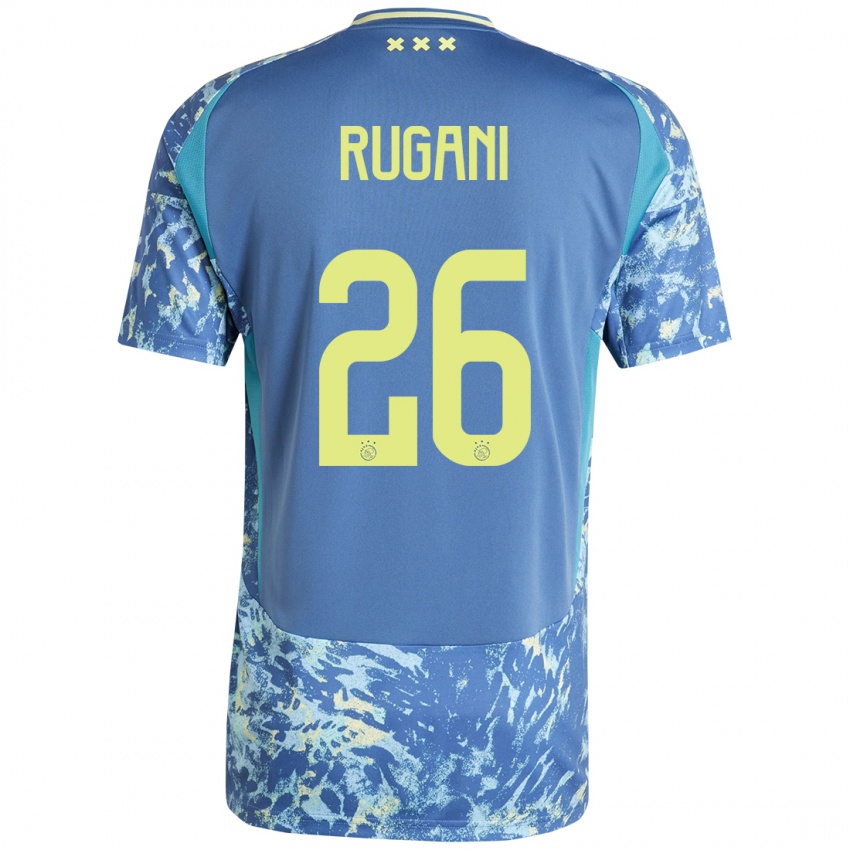 Heren Daniele Rugani #26 Grijs Blauw Geel Uitshirt Uittenue 2024/25 T-Shirt