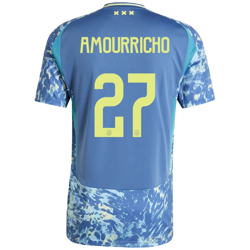 Heren Amourricho Van Axel Dongen #27 Grijs Blauw Geel Uitshirt Uittenue 2024/25 T-Shirt