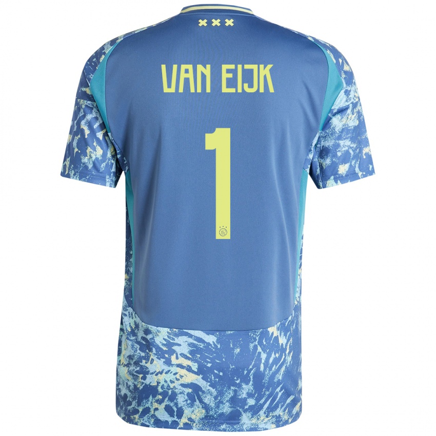 Heren Regina Van Eijk #1 Grijs Blauw Geel Uitshirt Uittenue 2024/25 T-Shirt