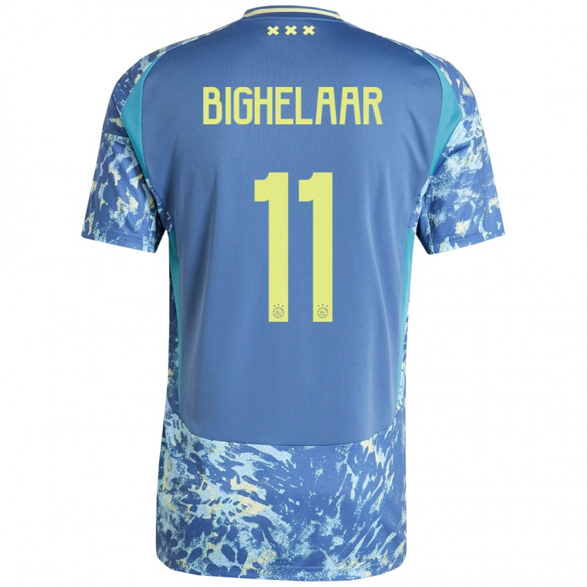 Heren Marjolijn Van Den Bighelaar #11 Grijs Blauw Geel Uitshirt Uittenue 2024/25 T-Shirt