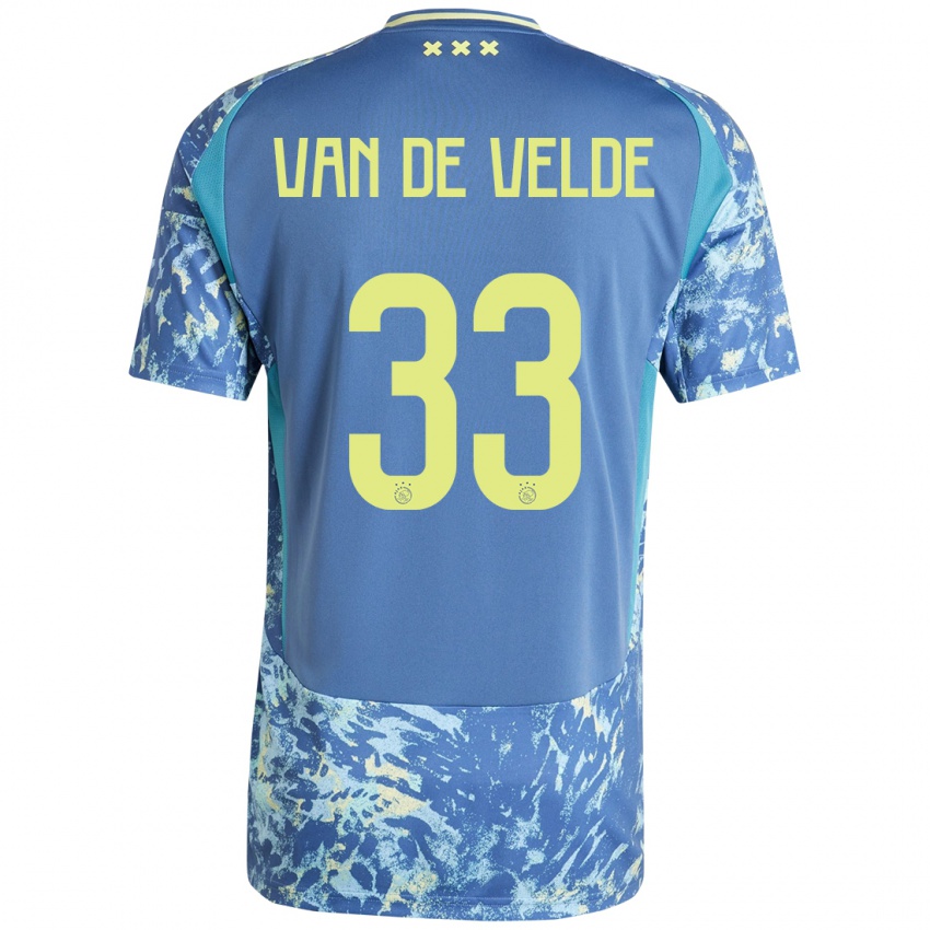 Heren Jonna Van De Velde #33 Grijs Blauw Geel Uitshirt Uittenue 2024/25 T-Shirt