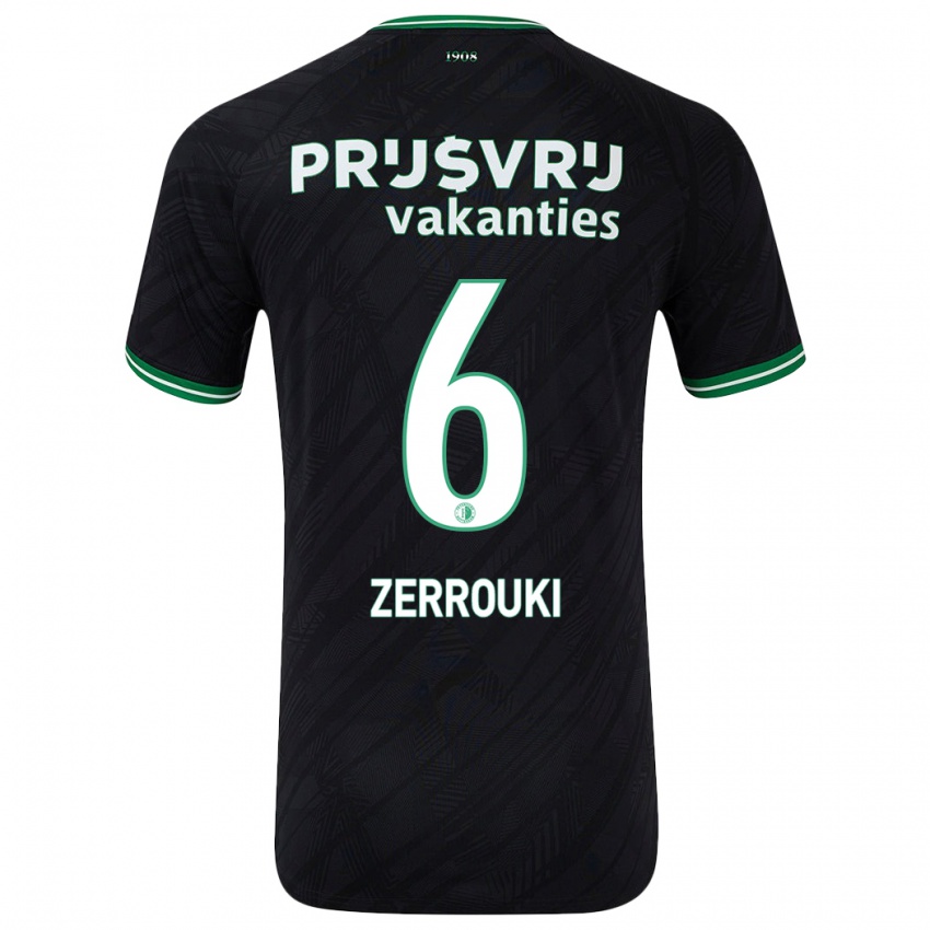 Heren Ramiz Zerrouki #6 Zwart Groen Uitshirt Uittenue 2024/25 T-Shirt