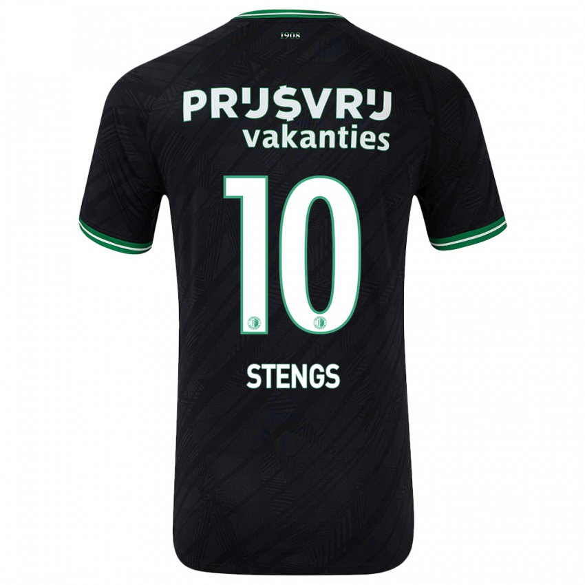 Heren Calvin Stengs #10 Zwart Groen Uitshirt Uittenue 2024/25 T-Shirt