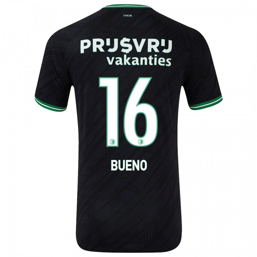 Heren Hugo Bueno #16 Zwart Groen Uitshirt Uittenue 2024/25 T-Shirt