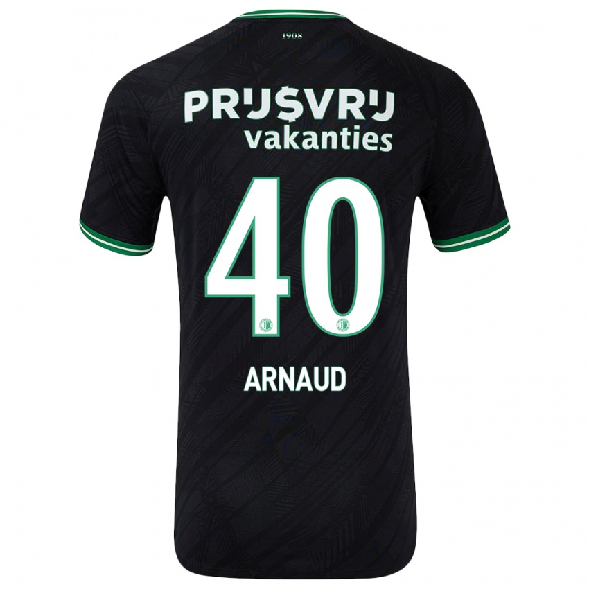 Heren Lugene Arnaud #40 Zwart Groen Uitshirt Uittenue 2024/25 T-Shirt