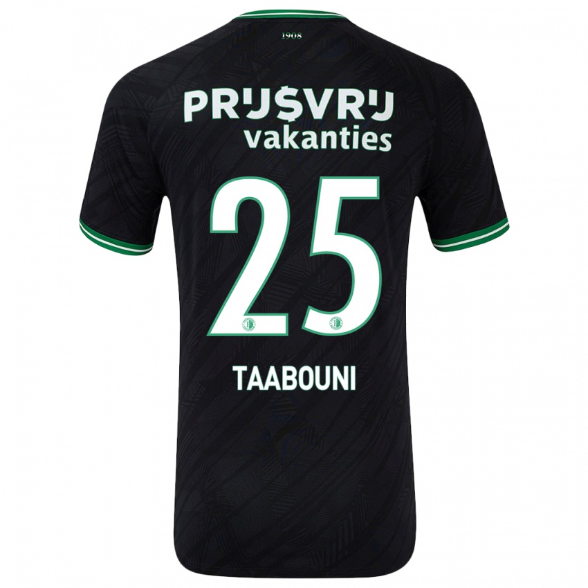 Heren Mohamed Taabouni #25 Zwart Groen Uitshirt Uittenue 2024/25 T-Shirt