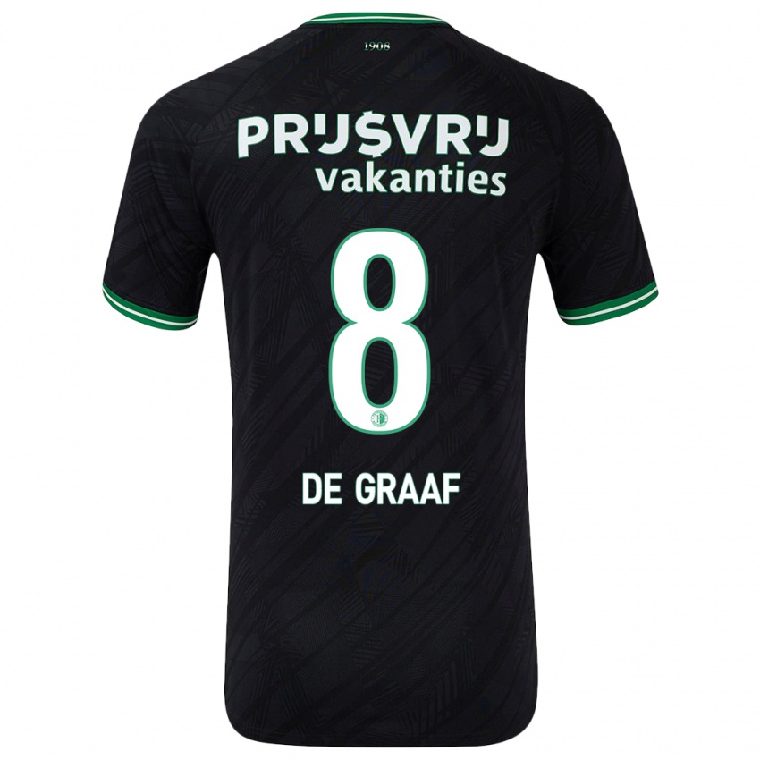 Heren Esmee De Graaf #8 Zwart Groen Uitshirt Uittenue 2024/25 T-Shirt